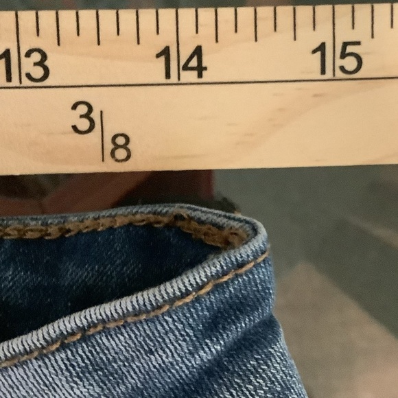 Almost Famous Women’s frayed‎ distressed bell bottom hippie boho jeans size 11 - Picture 12 of 12